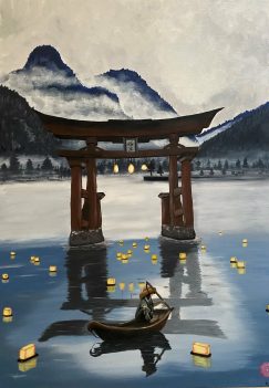 Chinesisches Tor, Öl auf Leinwand, 100 x 70 cm, verkauft